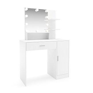 Schminktisch mit Licht CLARISSA weiss