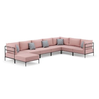 Ecksofa ETHAN Deluxe 6-Sitzer rosa