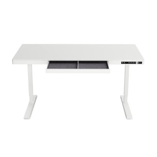 Stehpult elektrisch mit Schublade 140 x 70 cm weiss - Gratisinserat.ch
