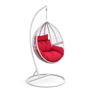 Hängesessel mit Gestell PANAMA weiss/rot
