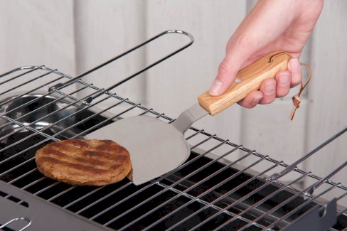 Hamburgerwender aus Edelstahl und Eichenholz - Gratisinserat.ch