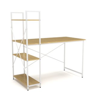 Schreibtisch mit Regal FLORINA natur/weiss - Gratisinserat.ch