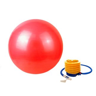 Gymnastikball 75 cm rot mit Pumpe