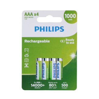 Batterie AAA PHILIPS Recharge 4 Stk.