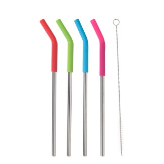Strohhalm Edelstahl 4er Set