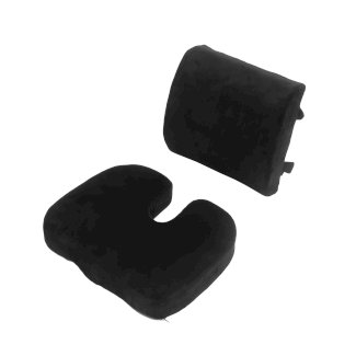 Orthopädisches Sitzkissen und Rückenkissen 2er Set schwarz