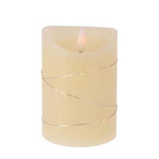 LED Kerze Wachs mit Timer 10 cm creme