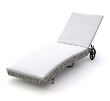 Liegestuhl Rattan LAVI grau