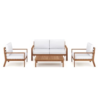 Lounge Holz BIBIONE natur/weiss