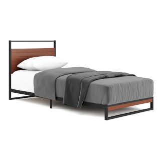 Metallbett INGRID 90 x 200 cm schwarz/natur - Gratisinserat.ch