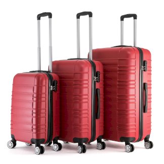 Reisekoffer Hartschalenkoffer AVA 3er Set rot