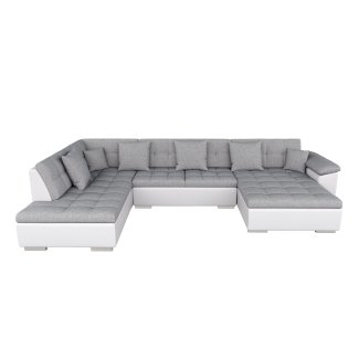 Ecksofa ARIA rechts grau/weiss