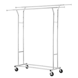 Kleiderständer 2 Stangen bis 136 kg silber