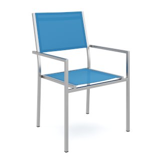 Gartenstuhl ELA Edelstahl blau