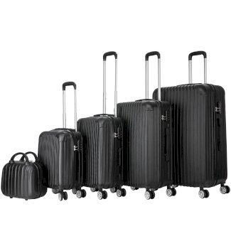 Reisekoffer Hartschalenkoffer LINN 5er Set schwarz