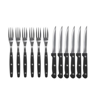 Steakmesser und Gabel 12-teilig