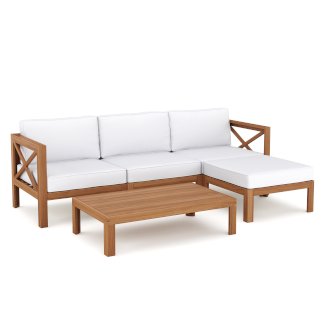 Lounge Holz TOLEDO nature/creme