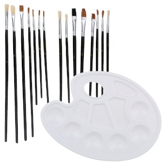 Pinsel Set mit Palette Set 16-teilig