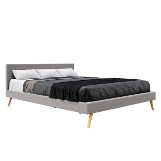 Polsterbett ELVAR 180 x 200 cm grau