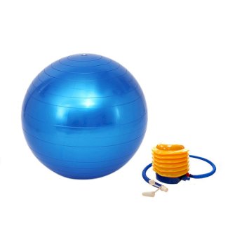 Gymnastikball 75 cm blau mit Pumpe