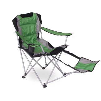 Luxus Campingstuhl mit Fussablage grün