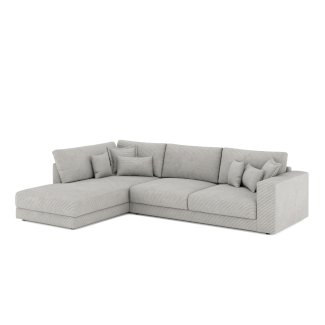 Ecksofa Cord TARJA links hellgrau