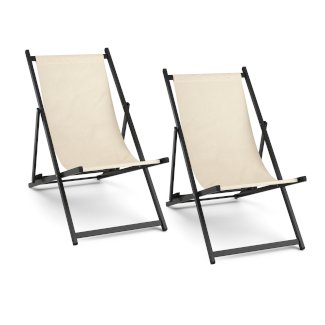 Liegestuhl AAREN 2er Set beige/schwarz