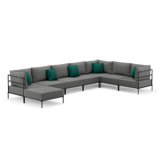 Ecksofa ETHAN Deluxe 6-Sitzer hellgrau