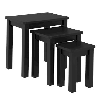 Beistelltisch Holz LUIGI 3-teilig schwarz