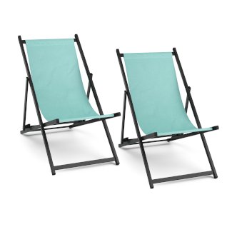 Liegestuhl AAREN 2er Set türkis/schwarz - Gratisinserat.ch