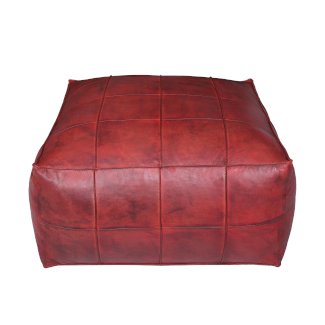 Pouf Leder BAYDA rot
