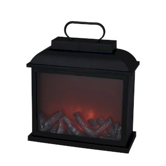LED Laterne mit Kaminfeuereffekt 30 cm