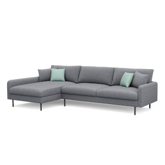 Ecksofa LEAH links grau