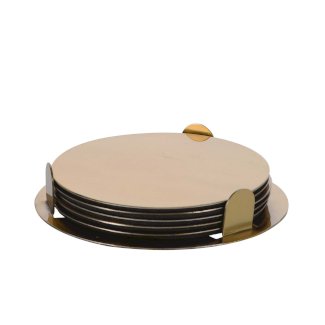Glasuntersetzer 6er Set gold