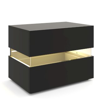 Nachttisch LED LUCA mit 2 Schubladen schwarz - Gratisinserat.ch