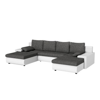 Sofa mit Schlaffunktion LANCONI U-Form schwarz/weiss - Gratisinserat.ch