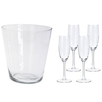 Champagnerglas 4er Set mit Kühler - Gratisinserat.ch