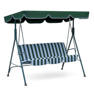 Gartenmöbel Hollywoodschaukel grün/weiss gestreift