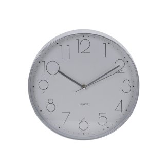 Wanduhr 30 cm silber