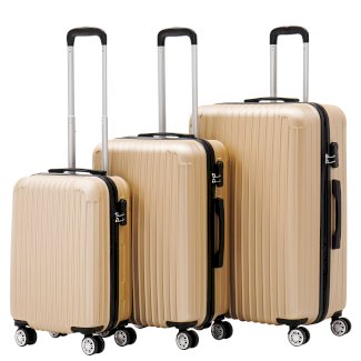 Reisekoffer Hartschalenkoffer LINN 3er Set champagner