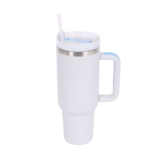 Thermobecher mit Strohhalm 1.1L weiss