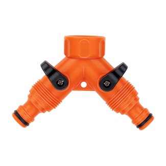 Wasserverteiler 2-Wege orange/schwarz