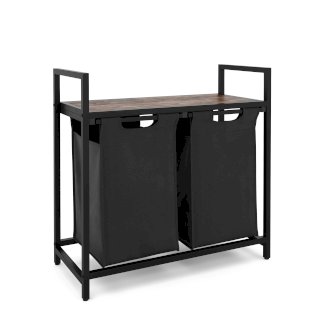 Wäschekorb mit 2 Fächer schwarz