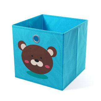 Aufbewahrungsbox Bär 33 x 33 cm 2er Set blau