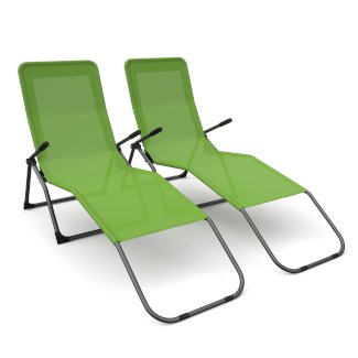 Liegestuhl grün 2er Set