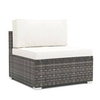 Mittelteil Rattanlounge LINDOS grau/weiss