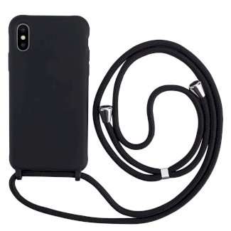 Handyhülle mit Band iPhone X schwarz