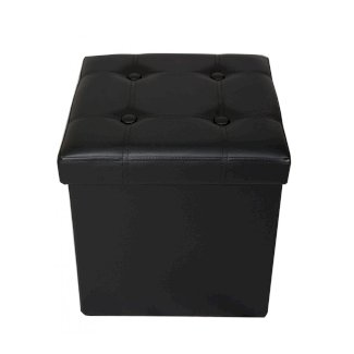 Sitzwürfel Leder BEN schwarz