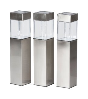 Solarlampe LED 3er Set quadratisch