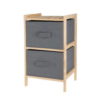 Beistelltisch aus Holz mit 2 Aufbewahrungskisten